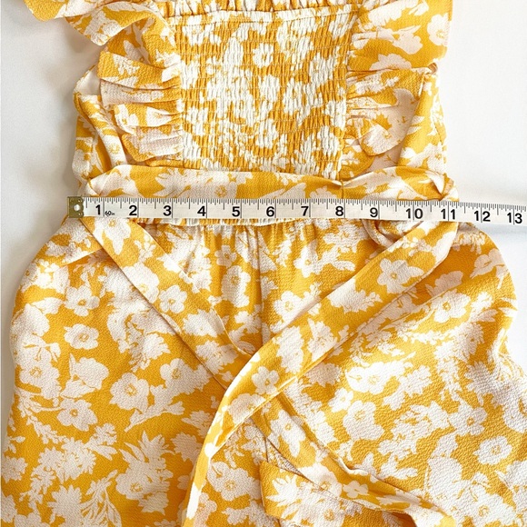 Rare Editions Girls Floral Romper | Yellow & White | Size 8 - Picture 7 of 9